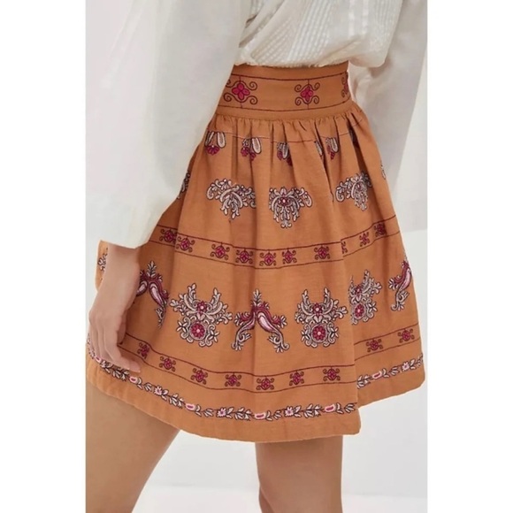 Anthropologie Embroidered Mini Skirt NWOT - Picture 3 of 8